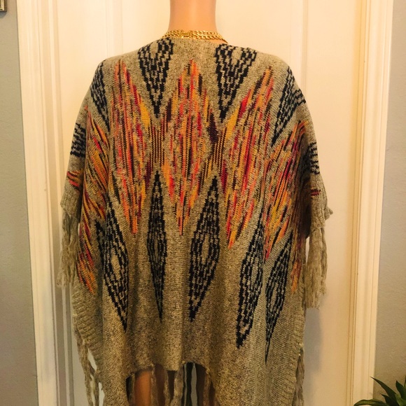 Indigo Thread Co. Multi Colored Poncho/Shawl - Picture 2 of 7